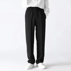 HEARUJOY - Summer New Men's Solid Color Thin Straight Trousers Fashion Trend Casual Simple Loose All-match Breathable Men's Bottoms