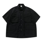 HEARUJOY - Men'S Vintage Cargo Shirt With Pocket Short Sleeves Regular Fit Men'S Plaid Shirt