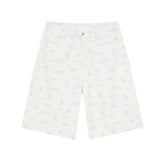 Hearujoy Niche Style Men's Casual Shorts Floral Printing Bottom Straight Knee-length Wide Leg Male Trousers Summer 9C6581