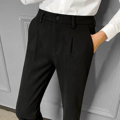 Hearujoy Men's Clothing Autumn Winter Korean Fashion Business Casual Thick Woolen Suit Pants Formal Solid Slim Trousers Pantalones Hombre