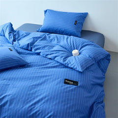 YICKYUE - 3pcs Duvet Cover Set 100% Cotton Quilt Cover+Pillowcase For All-Seasons Stripe Comforter Cover Single Queen Home Bedding