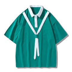 HEARUJOY - Polo Shirt Short-sleeved Men's Summer New Trendy Design Top Loose Half-sleeved Cotton T-shirt Men's T-shirt