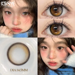 YICKYUE - 2PCS 2024 Brown Natural Color Contact Lenses with Myopia Graduation Beauty Korean High Quality Lens 0~-8.00 Fast Shipping