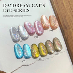 YICKYUE - New Ice Clear Glittering Magnet Cat Eye Nail Glue Crystal Stone Glass Bead Cat Eye Gel Nail Polish Christmas Nails