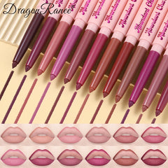 YICKYUE - 12 Colors Matte Rose Purple Lip Liner Pencil Lip Contour Nude Lipliner Pen Natural Waterproof Lasting Red Lipstick Pencil Makeup