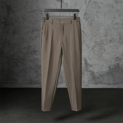 HEARUJOY - New Fashion Male Suit Pants Light Luxury Draped Cropped Button-down Business Casual Pants Premium Slim-fit Elegant Dress Trouser