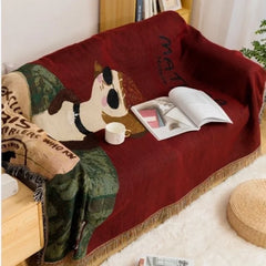 YICKYUE - Cartoon Cover Towel Universal Multifunctional Thread Blanket Sofa Towel for All Seasons Available for Camping and Picnic