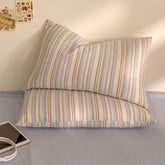 YICKYUE - 100% Cotton Pillowcase 48x74cm Pillow Cover Soft Cushion Cover Stripe Pillowsham 2pcs Rectangle Pillowslip 베개커버