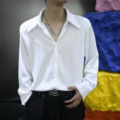 YICKYUE - Shiny Star Sequin Men Shirt Streetwear Trend Sexy Turn-down Collar Loose Long Sleeve Man Shirts Club Bar Party Fashion Tops