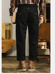 HEARUJOY - American Vintage Gurkha Trouser For Men British Style Casual Loose Straight Cargo Pants Spring Autumn Fashion Cotton Naples Pant