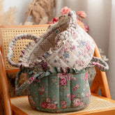 YICKYUE - Pastoral Fabric Storage Basket Sundries Toys Cosmetics Storage Basket Home Decoration Cute Floral Underwear Storage Basket
