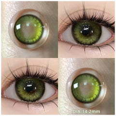 YICKYUE - 1 Pair(2pcs) Myopia Contact Lenses for Eyes Pupils Prescription Lenses With Diopters Fashion Blue Green Eye Color Lenses