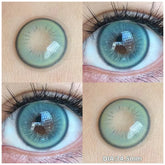 YICKYUE - 1 Pair(2pcs) Myopia Contact Lenses for Eyes Pupils Prescription Lenses With Diopters Fashion Blue Green Eye Color Lenses
