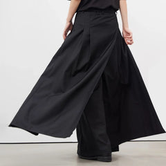 HEARUJOY - Mens Skirt Pants Japanese Dark Gothic Style Double-Layer Culottes Fashion Personality All-Match Casual Wide-Leg Pants Men'S Wear