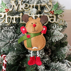 YICKYUE - Christmas Long-Legged Decorative Ornaments Featuring Santa Claus, Snowman, Reindeer, And Penguin Design For Hanging On Xmas Tree