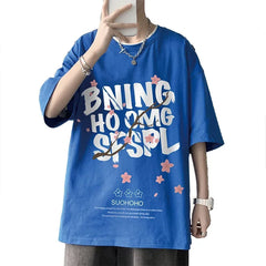 HEARUJOY - Men's CottonT-shirt Letters Mens Summer T Shirts White Fashion 5XL Oversized Tee Shirts Casual Tshirt for Man