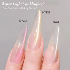 YICKYUE - 10ml Gold Water Light Cat Magnetic Gel Polish Spaking Glitter Crystal Black Soak Off UV LED Varnish Manicure