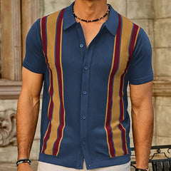 HEARUJOY - Men's Luxury Clothing Knit Short Sleeve Polo Shirt Casual Streetwear Lapel Button Down Cardigan Breathable Tops Summer Knitwear