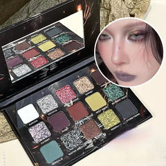 YICKYUE - Purple Chameleon 15 Color Eyeshadow Palette Shimmer Glitter Matte Metallic Halloween Makeup Look Eye Shadow Palette