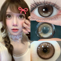 YICKYUE - 1 Pair Contact Lenses for Eyes Colorld Contacts Lenses with Prescription Pink Fashion Korean Lenses Makeup Fast Shipping