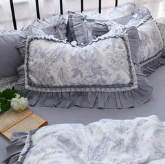 YICKYUE - 1 Piece Pillowcase Elegant Ruffle Lace Body Pillow Cover Home Textile Pillow Cover Print Bedding Throw Pillows Pillowcases