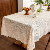 YICKYUE - French Pastoral Style Tablecloth Embroidery Cotton Minimalist Tablecloth Garden Table Decorative Cloth Picnic Cloth For Outing