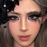 YICKYUE - Fluttering Butterfly Polka Dot Feather Lashes DIY Semi-finished Style Hot Girl Look False Eyelashes with Lash Glue Handcraft