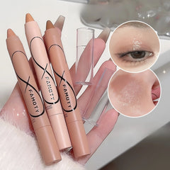 YICKYUE - Pearl Lying Silkworm Matte Glitter Eyeshadow Stick - Highlighter Eye Shadow Pen White Pearlescent Brightening Eyeliner Cosmetic