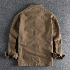 HEARUJOY - Men Workwear Military Long Sleeve Shirts Cotton Casual Loose Handsome Versatile Male Cargo Washed Big Pocket Woven Shirt Jackets