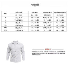 HEARUJOY - Men's Spring and Autumn Long Sleeve T-shirt Casual Loose Cardigan Lapel Button Down Shirt