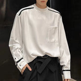 HEARUJOY - Mens T-Shirts Contrast Striped Casual T-Shirts Spring Streetwear Versatile Long-Sleeved Tops Old Money Men'S Clothing