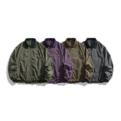 HEARUJOY - Japanese Retro Spring/Fall Outdoor Workwear Jacket Men's Quick-Dry Lapel Utility Coat Oversized Pilot Jacket with Multi-Pockets