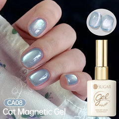 YICKYUE - 15ml Blue Green Cat Magnetic Gel Nail Polish Glass Beads Varnish Soak Off Semi Permanent UV Gel For Nail Salon