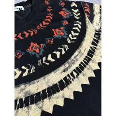 HEARUJOY - Korean Style Fashion Printed Spring Summer Niche Short-sleeved T-shirt Black Loose Men Round Neck Light Luxury Short-sleeved