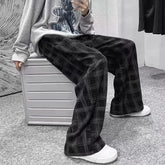Hearujoy 2024 Autumn Corduroy Pants Men Casual Plaid Straight Pant Male Hip Hop Male Loose Trousers for Man