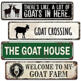 YICKYUE - 【2D Flat】4pcs Retro Goat Humor And Farmhouse Quotes Metal Plaques, Funny Goat Farm Vintage Metal Street Signs, Barn And Backyard