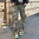 HEARUJOY - New Fashion Camouflage Baggy Tracksuit Cargo Pants For Men Inkjet Side Pockets Sports Joggers Women Casual Loose Trousers