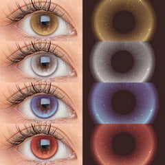 YICKYUE - Monaco Brown Prescription Myopia Colored Contact Lenses 14.2mm Multichrome Natural Soft Lens Daily Eyewear Colorcont