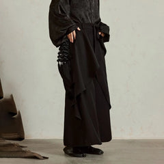HEARUJOY - XS-5XL Y2k Irregular Skirt Pants Gothic Dark Multi-Layer Casual Pants Genderless Streetwear Fashion Youth Wide-Leg Pants Unisex