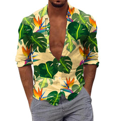 HEARUJOY - Comfort Roll-Up Sleeves Men'S Slim Fit Shirt Men Long Sleeve Winter Casual Printed Shirts Fashion Top Blouse Shirts For Man 셔츠