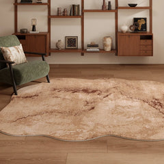 YICKYUE - Retro Style Rugs for Bedroom Irregular Shape Living Room Decoration Large Carpet Fluffy Soft Lounge Floor Mat Thickend Plush Rug
