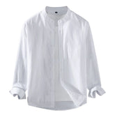 HEARUJOY - High Quality Hot Sale Comfortable Holiday Vacation Daily Men Shirt Tops Stand Collar Summer Autumn Long Sleeve