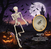 YICKYUE - 90cm Movable Joints Halloween Skeleton,Simulation Skeleton with Glowing Eyes And Scary Sound for Halloween Decoration