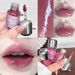 YICKYUE - Water Light Moisturizing Lip Gloss Long Lasting Rose Lipgloss Non-greasy Jelly Mirror Lip Glaze Plumping Lip Tint Korean Makeup