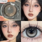 YICKYUE - 2pcs/pair Myopia Colored Contact Lenses Natural Blue Lens Fashion Cosplay Pupils Beauty Purple Contact Lenses for Eyes