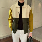 HEARUJOY - Patchwork Knitted Cardigan Sweater Autumn Winter Men's Matching Color Casual Loose Knitwear Fashion Sweaters Warm Coat Versatile