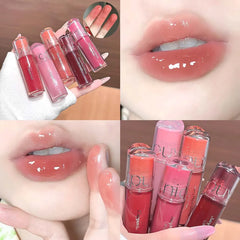 YICKYUE - Crystal Gloss Lip Tint Punk Brown Hydrating Glossy Lip Glaze Mirror Water Light Lip Gloss Korean Makeup Plumping Lips