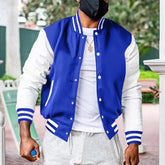 HEARUJOY - Autumn and Winter Fleece Classic Loose Casual Stand Collar Button Men's Baseball Uniform Flight Jacket