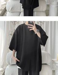 HEARUJOY - Oversized Ice Silk Mesh Tshirt for Men Summer Breathable Short Sleeve Tops Men's Quick Dry T-shirt Trainer Running Tshirt Q169