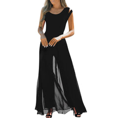 HEARUJOY - Elegant Ol Jumpsuit Women'S Summer Long Chiffon Jumpsuit Wide Leg Set Temperament Jumpsuit Female Bodysuit Plus Size